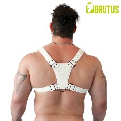 Brutus Puppy Harness White & Black L/XL