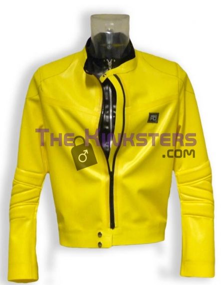 Mens Rubber Moto Jacket