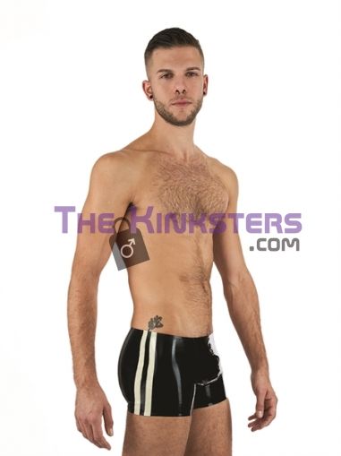 Mister B Rubber Trunks Black White