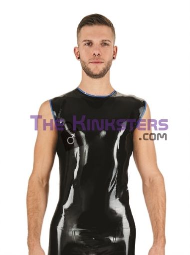 Mister B Rubber Sleeveless T-Shirt Black Blue