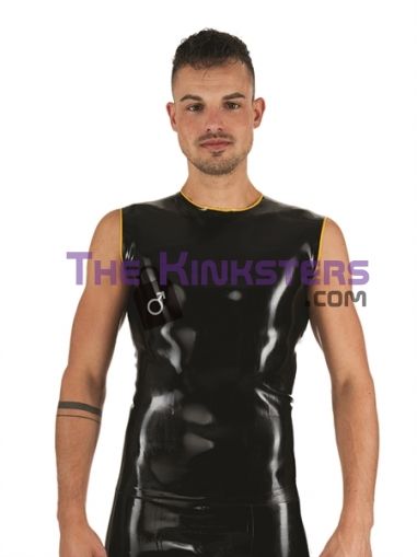 Mister B Rubber Sleeveless T-Shirt Black Yellow