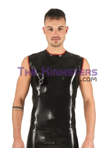 Mister B Rubber Sleeveless T-Shirt Black Red