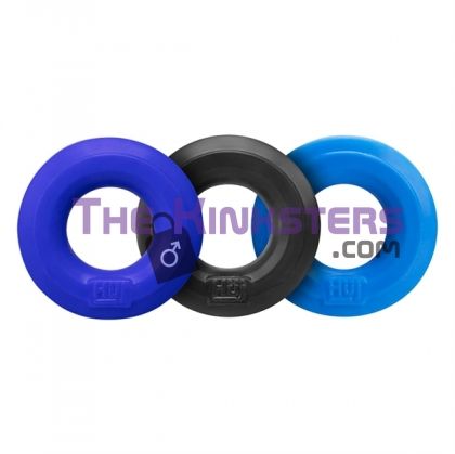 Hunkyjunk Huj C-Ring 3 Pack (Cobalt, Aqua & Black Tar)