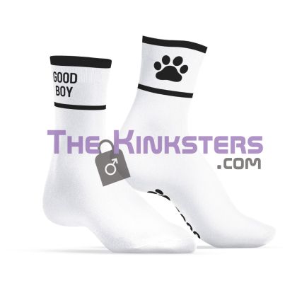 Kinky Puppy Sneaker Socks GOOD BOY Black