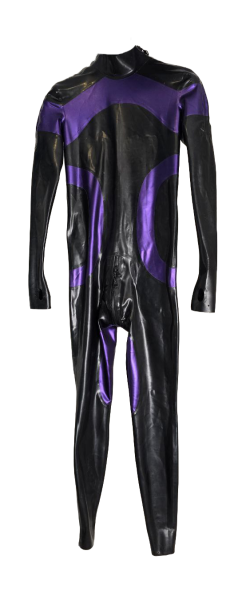 Re-Kinked - Kink Projects "Double O" Catsuit - Black & Purple - Custom Size (Small)