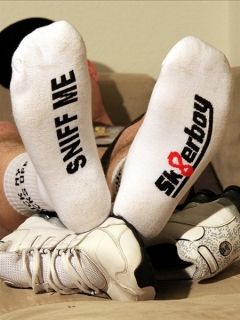 Sk8erboy Sniff Me Socks White