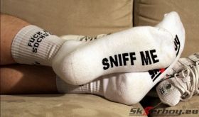 Sk8erboy Sniff Me Socks White