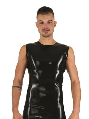 Mister B Rubber Sleeveless T-Shirt Black Yellow