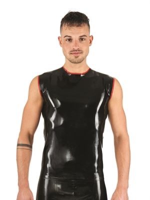 Mister B Rubber Sleeveless T-Shirt Black Red