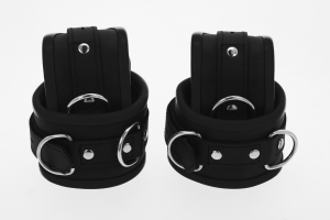 Black Leather Padded Restraint Set (4 or 7 Piece Set)