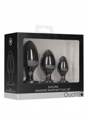 Diamond Texture Butt Plug Set