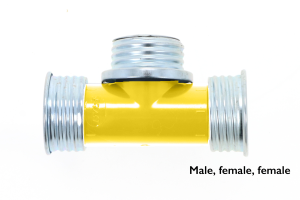 Gas Mask T-Piece Hose Connector  YELLOW  (Various options)