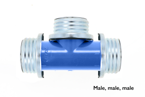 Gas Mask T-Piece Hose Connector  BLUE  (Various options)