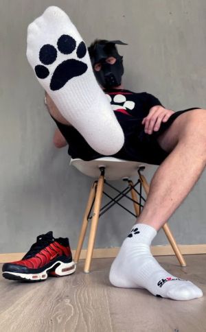 Sk8erboy Puppy Paw Short Crew Socks White 