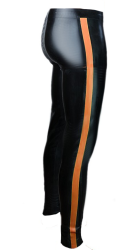 Re-Kinked - Black & Orange Rubber Leggings - Size Small